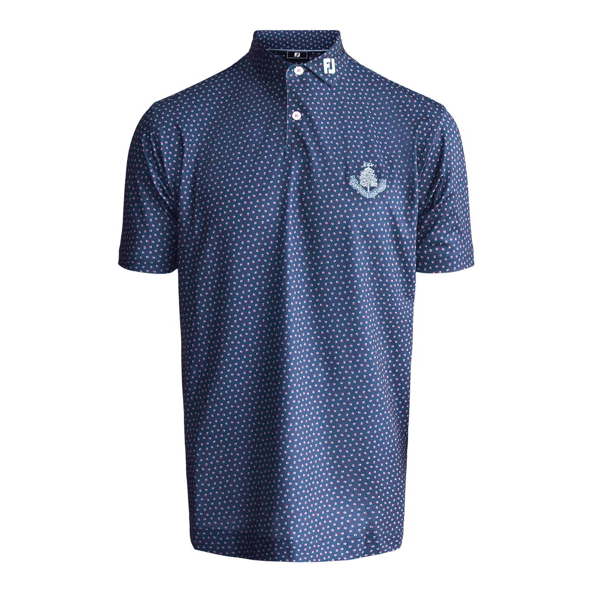Bounce Print Pique Polo Shirt - Dark Denim