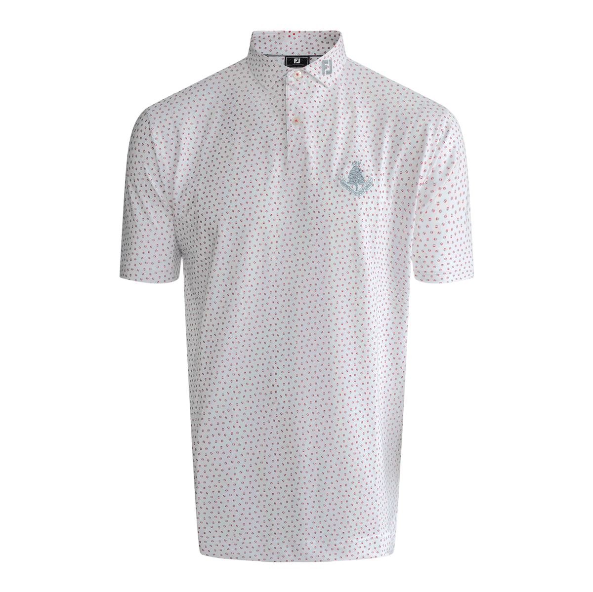 Bounce Print Polo Shirt - White/Hibiscus/Flint