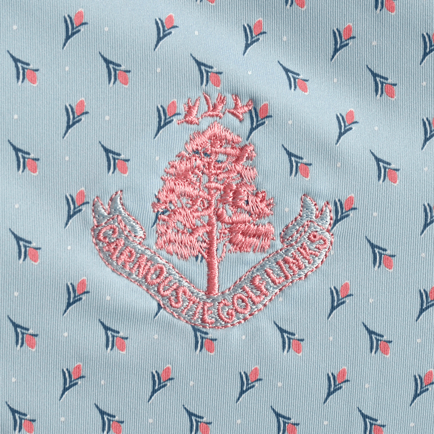 Flower Bud Foulard Polo Shirt - Skyway