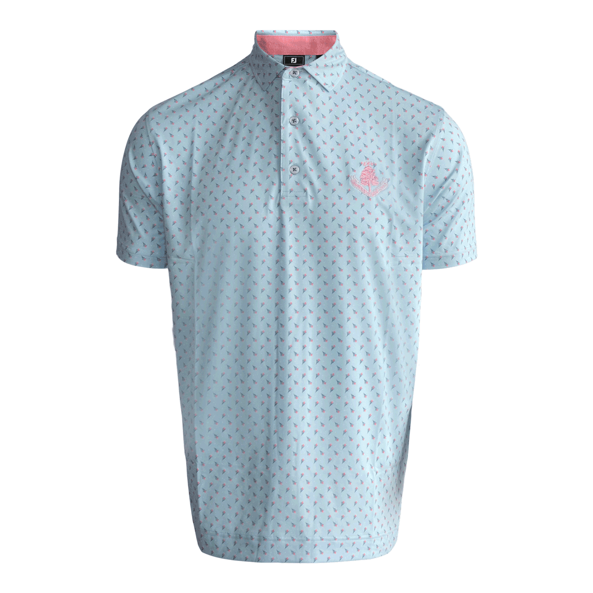 Flower Bud Foulard Polo Shirt - Skyway