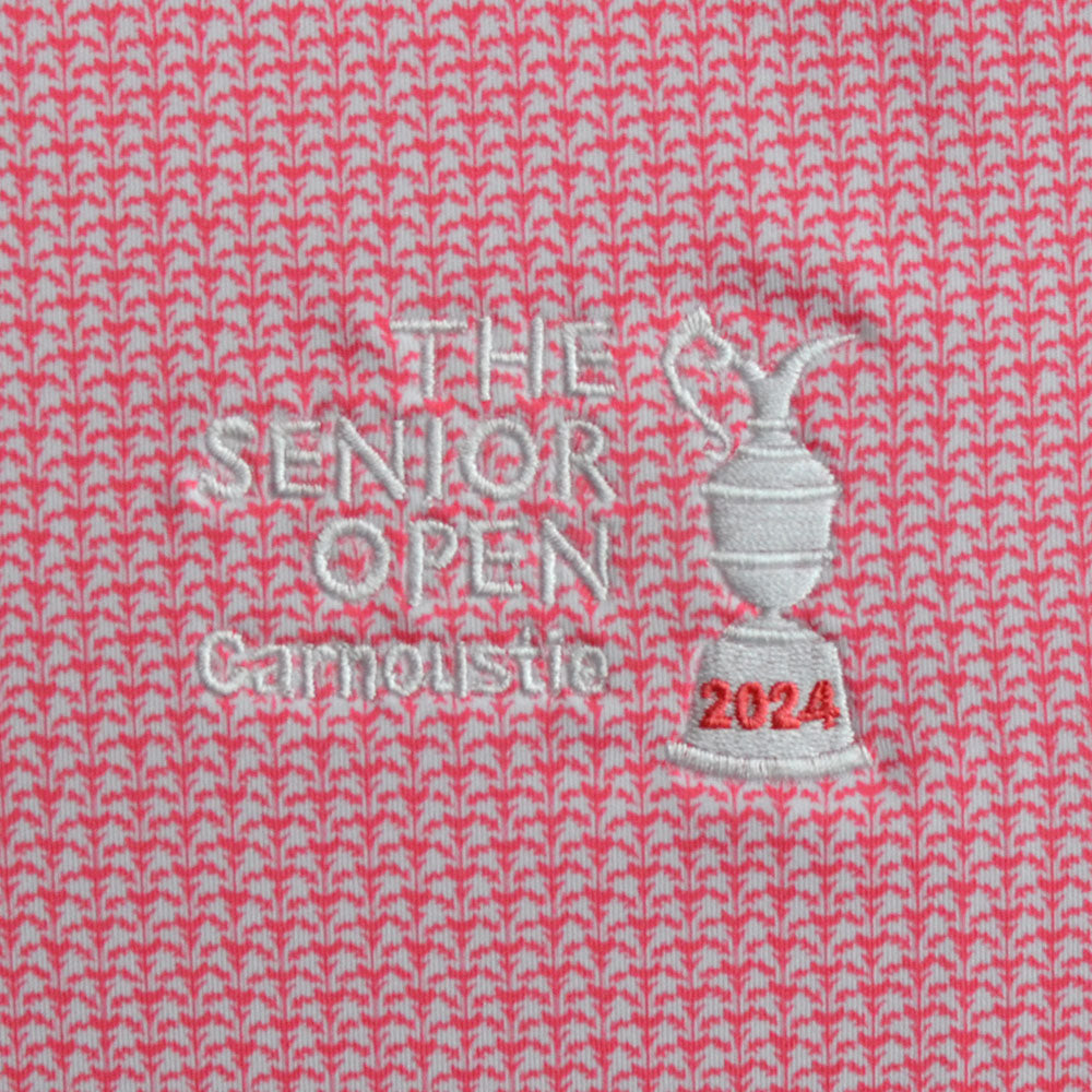 Lightweight Airflow Pattern Polo Shirt - Peaceful Coral Multi Floral