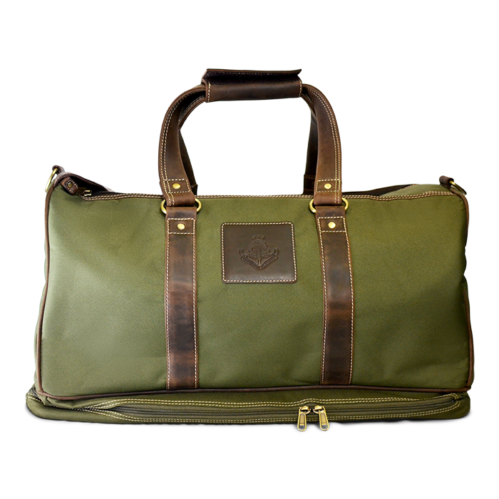 Leather Canvas Duffel Bag - Green