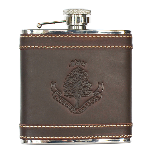 Leather Bound Hip Flask - Nubuck