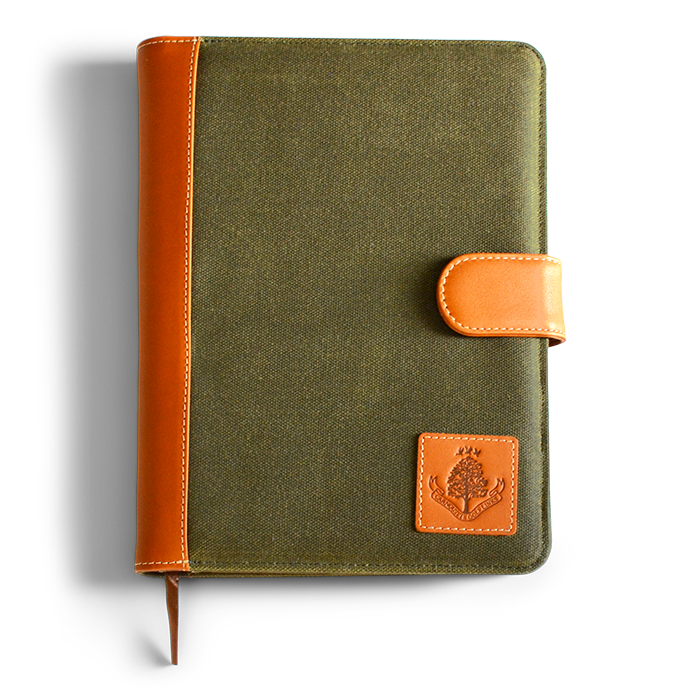 Wax Canvas A5 Notepad - Green/Tan