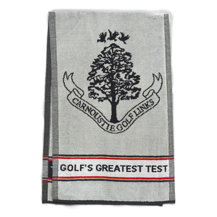 Cotton Woven Golf Towel - Black Grey