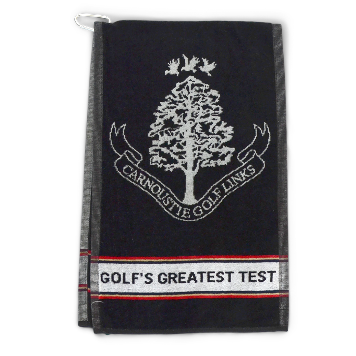 Cotton Woven Golf Towel - Black Grey