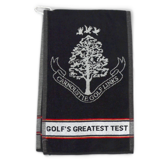 Cotton Woven Golf Towel - Black Grey