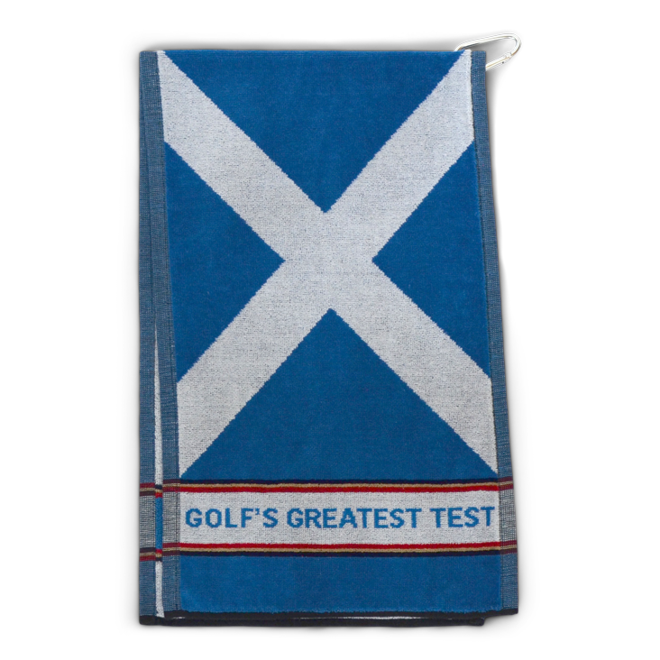 Cotton Woven Golf Towel - Blue Saltire