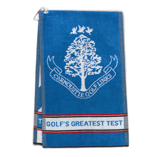 Cotton Woven Golf Towel - Blue Saltire