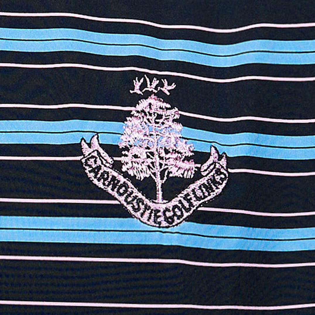 Stripe Polo Shirt - Black/Provence/Orchid