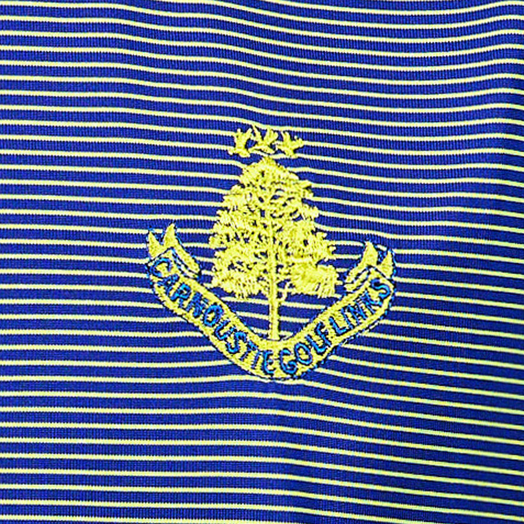 Stripe Polo Shirt - Navy/Chartreuse