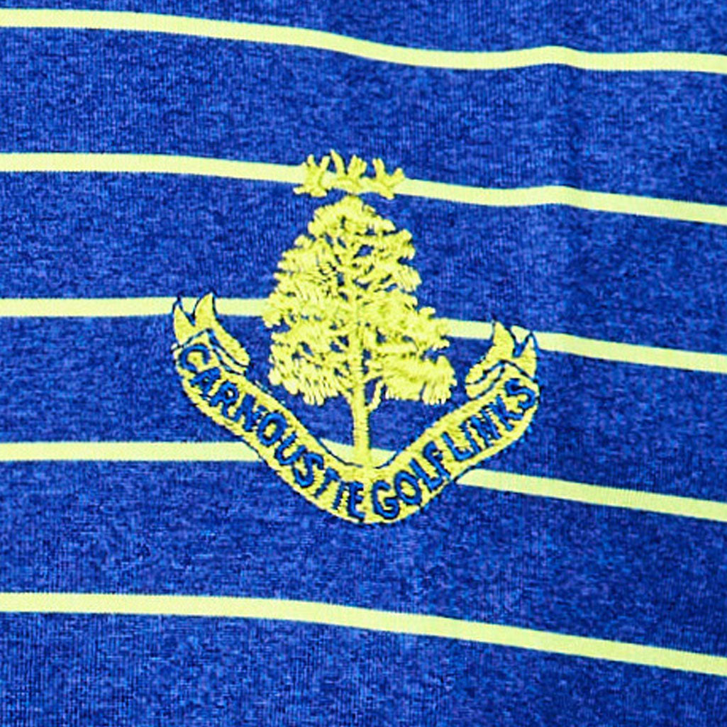 Stripe Polo Shirt - Navy/Chartreuse