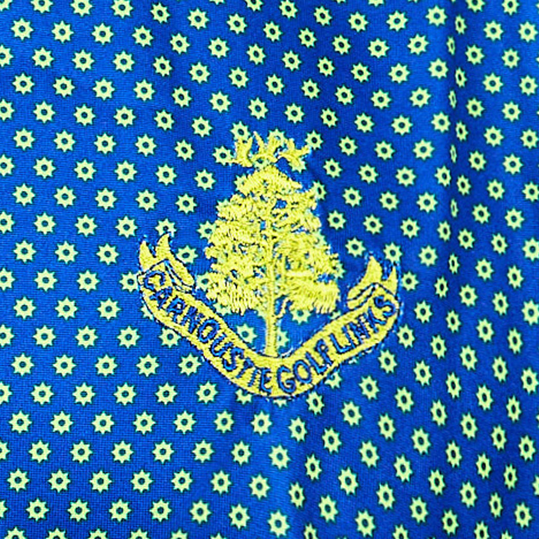 Pattern Polo Shirt - Navy/Chartreuse