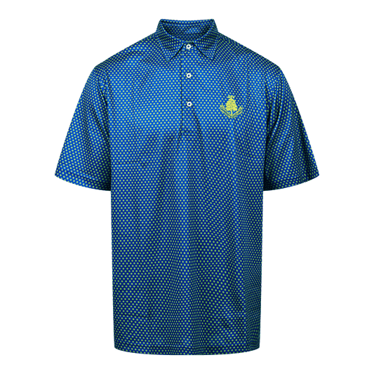 Pattern Polo Shirt - Navy/Chartreuse