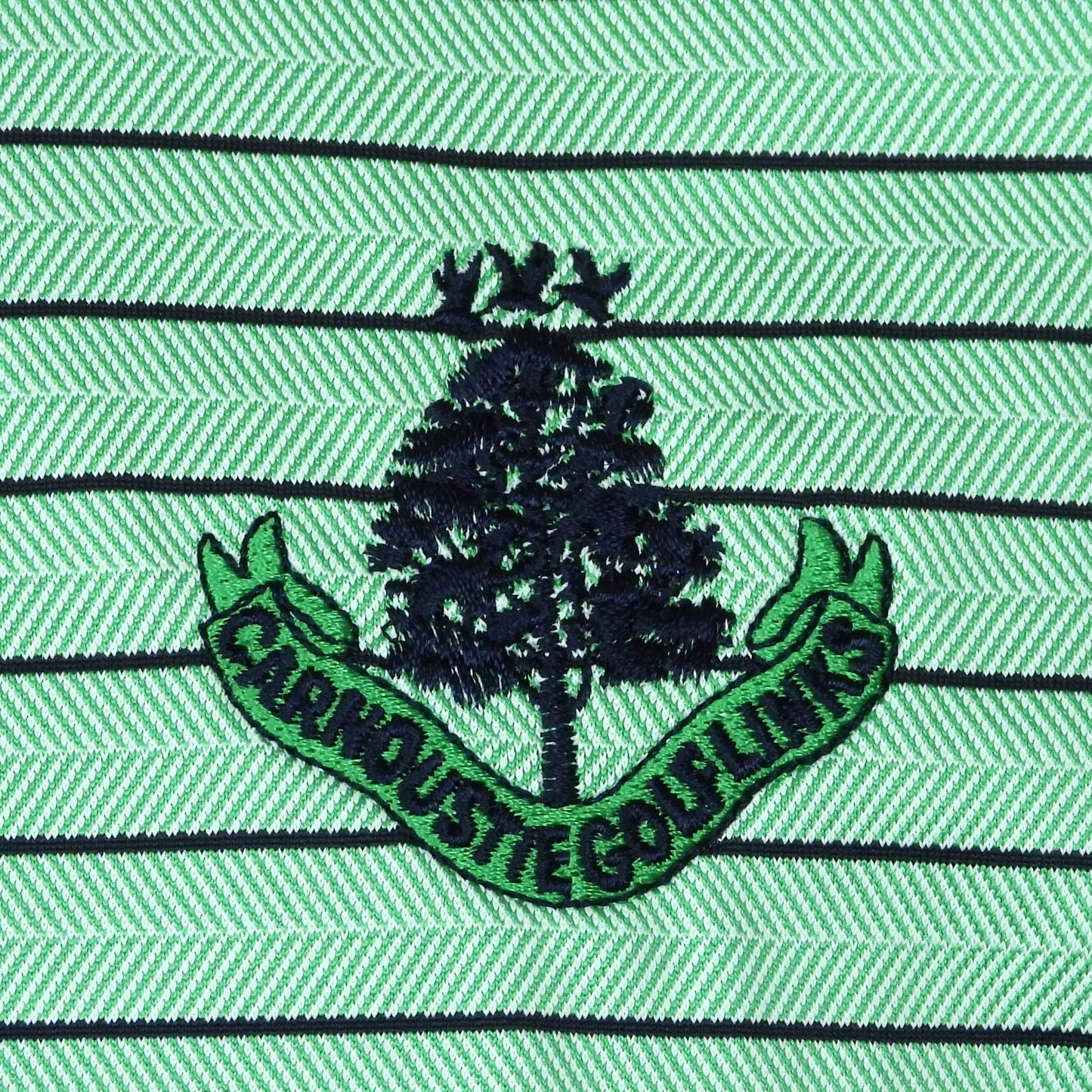 Herringbone Stripe Polo Contrast Collar - Clover