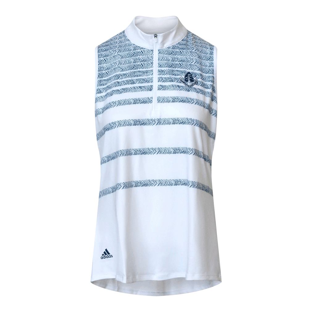 Sleeveless Polo Shirt - White/Navy