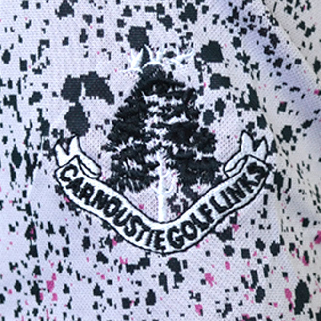 Pattern Polo Shirt - White/Black/Lucid Fuchsia