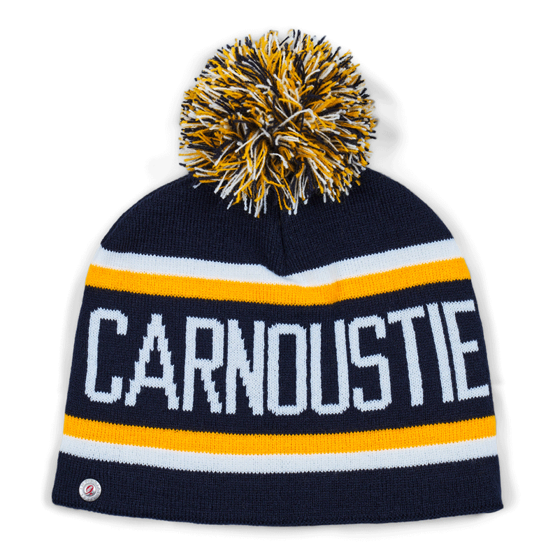 Beanie Hat - Navy/White/Gold