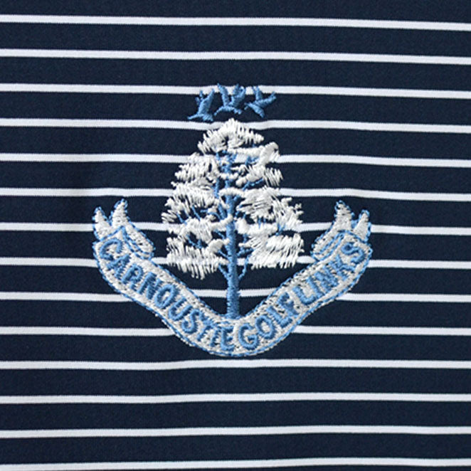 Carmel Ecotec Stripe Polo Shirt - Navy/White
