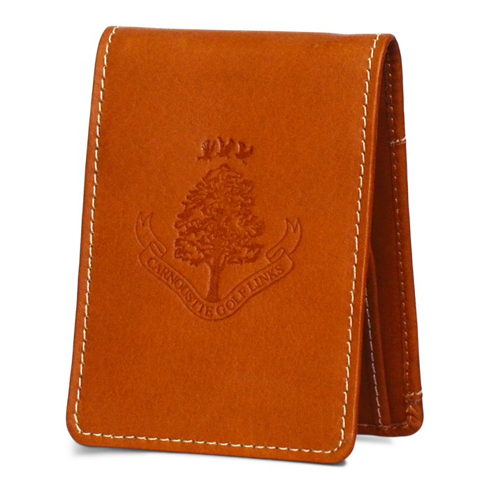 Leather Crown Money Clip - Tan