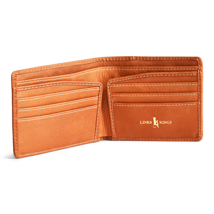 Leather Crown Money Clip - Tan