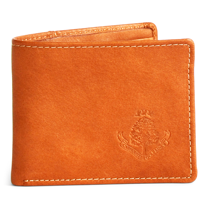 Leather Crown Money Clip - Tan