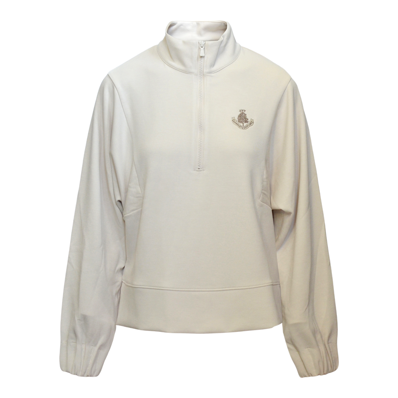 Flora Knit Melange Half Zip - Stone