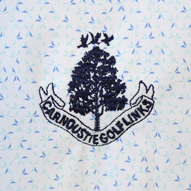 Willis Geo Mesh Performance Polo Shirt - White