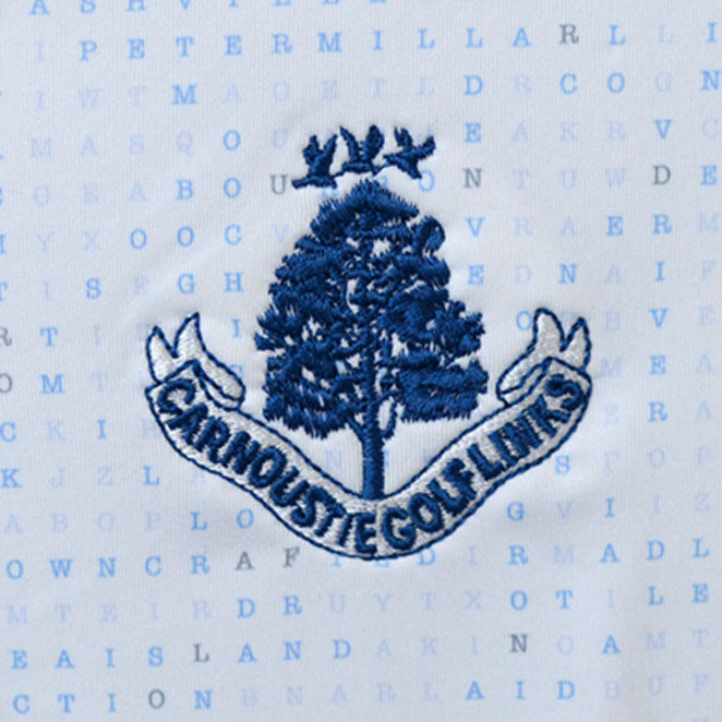 Word Search Performance Polo Shirt - White