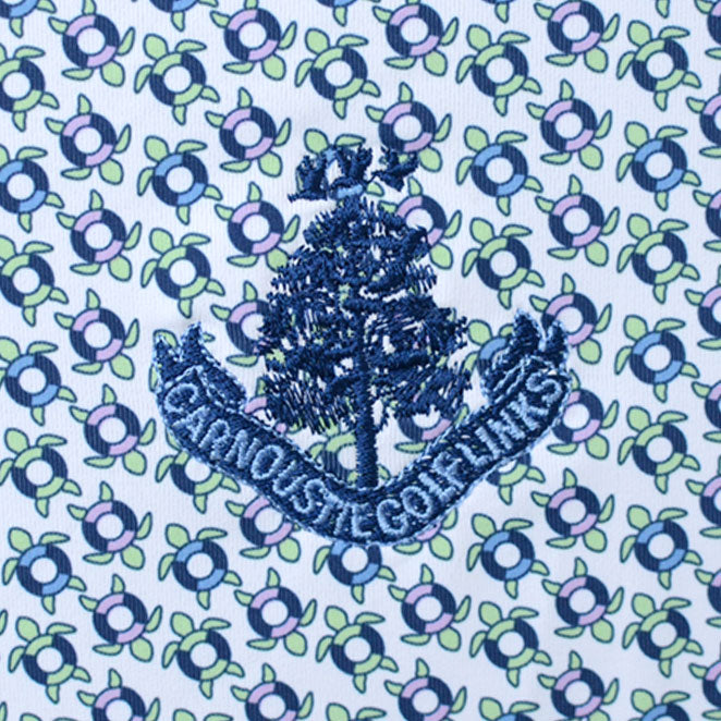 Shelby Pattern Polo Shirt - White/Lime