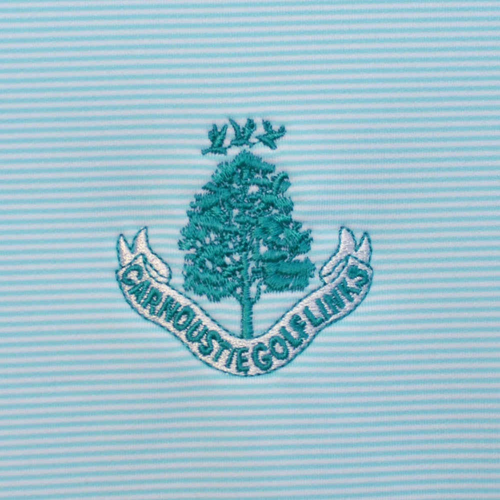 Perth Sugar Stripe 1/4 Zip Sweater - Cabana Blue