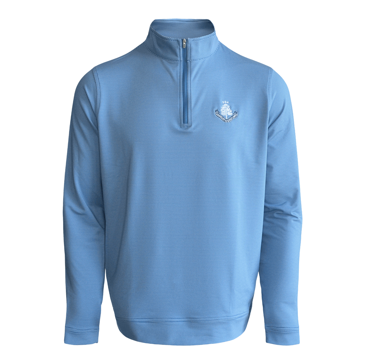 Perth Sugar Stripe Performance 1/4 Zip - Sailor Blue