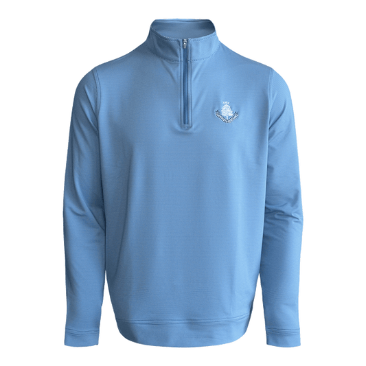 Perth Sugar Stripe Performance 1/4 Zip - Sailor Blue
