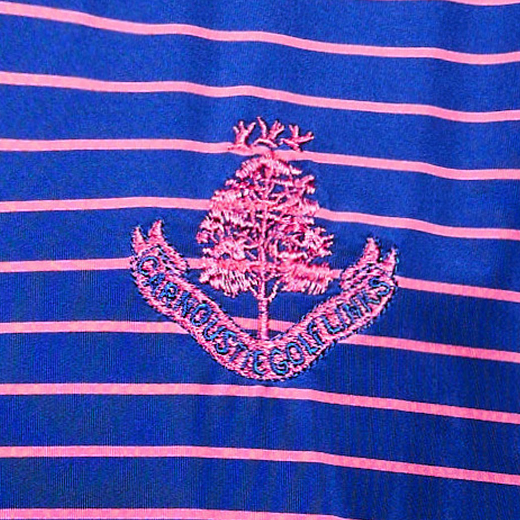 Stripe Polo Shirt - Navy/Peony
