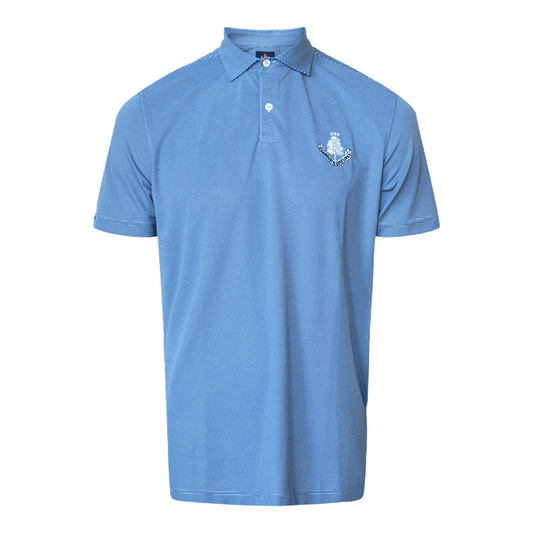 Stripe Polo Shirt - Sky Blue/Navy