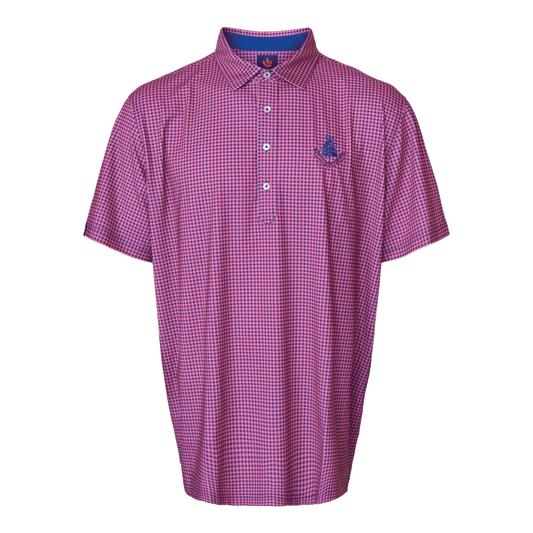 Pattern Polo Shirt - Navy/Peony