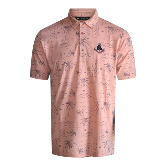 Coconut Palm Polo Shirt - Heather Blush