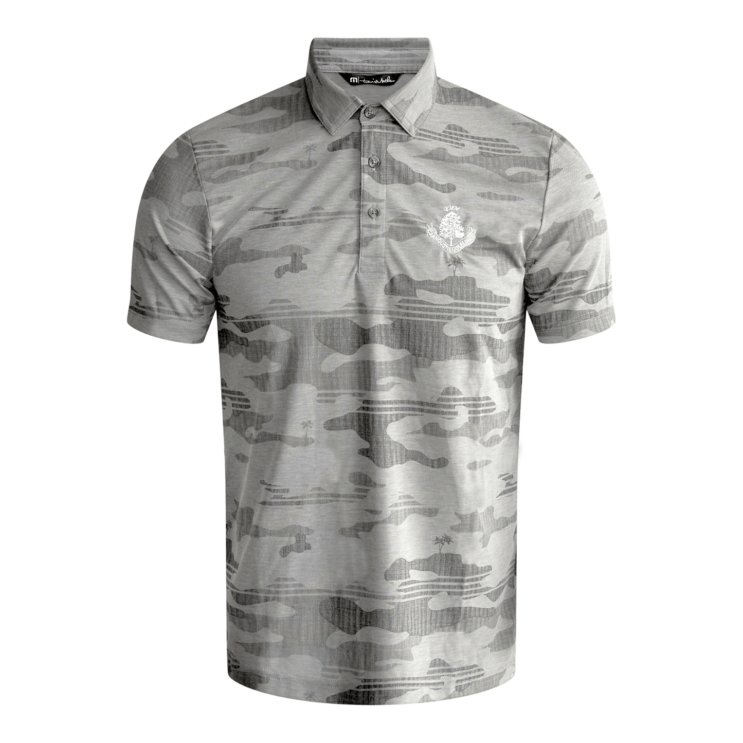 Beachside Stealth Pattern Polo - Heather Grey