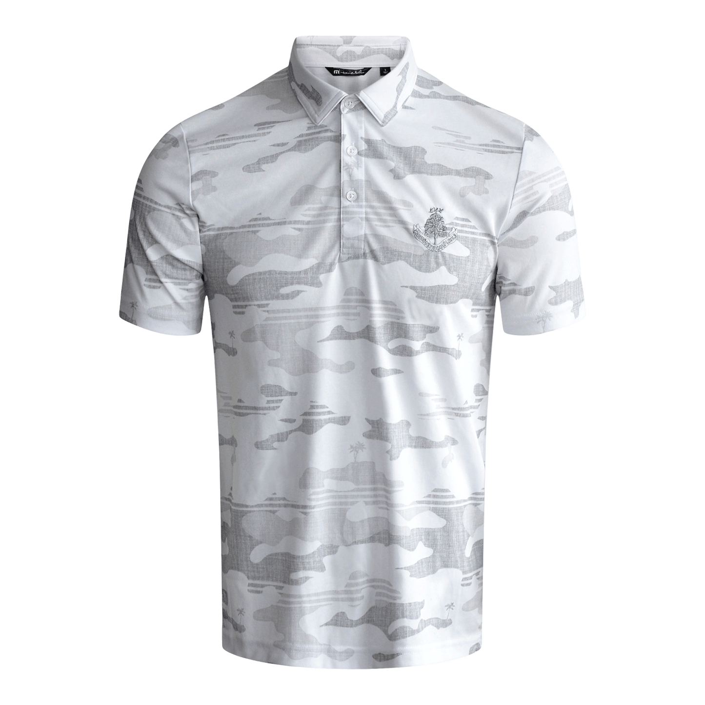 Beachside Stealth Pattern Polo - White