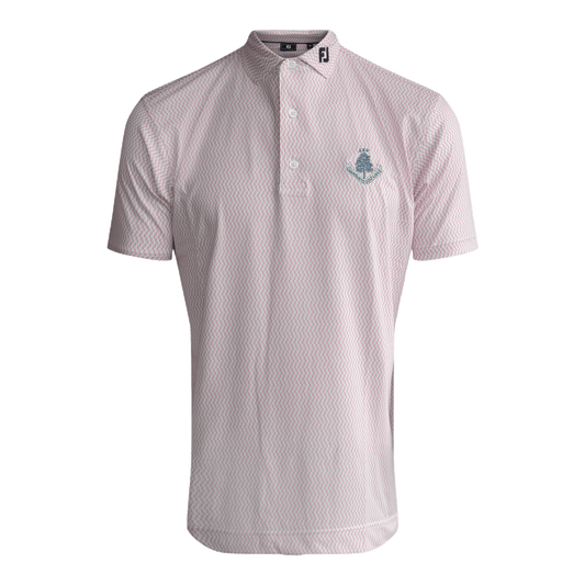 Wiggle Print Polo Shirt - White/Skyway/Pink Lemonade