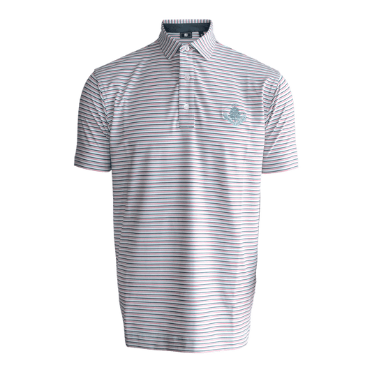 Balance Strip Polo Shirt - Skyway/White/Denim/Pink Lemonade