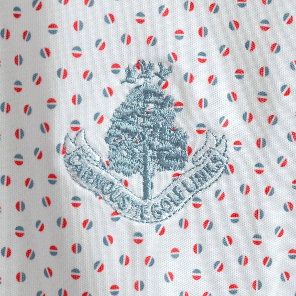 Bounce Print Polo Shirt - White/Hibiscus/Flint