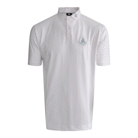 Bounce Print Polo Shirt - White/Hibiscus/Flint