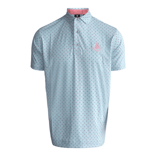 Flower Bud Foulard Polo Shirt - Skyway