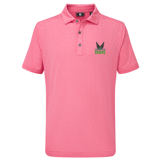 Junior Painted Floral Lisle Polo - Pink Lemonade