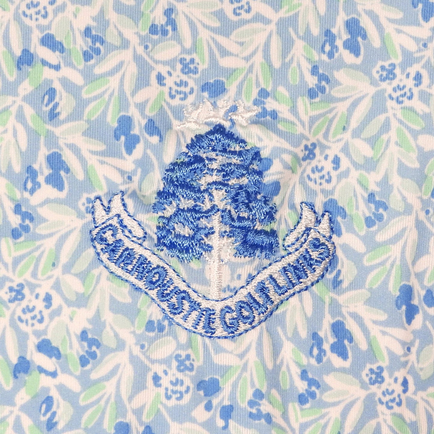 Medow Print Lisle Polo Shirt - Blue Reef/Sea Glass