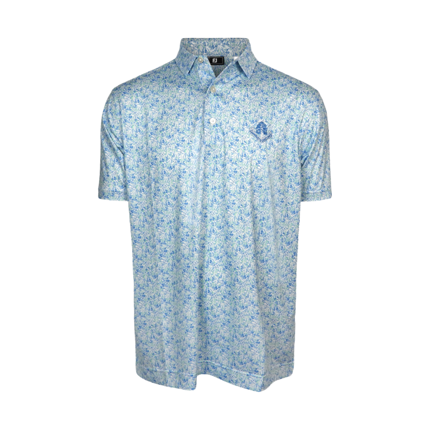 Medow Print Lisle Polo Shirt - Blue Reef/Sea Glass
