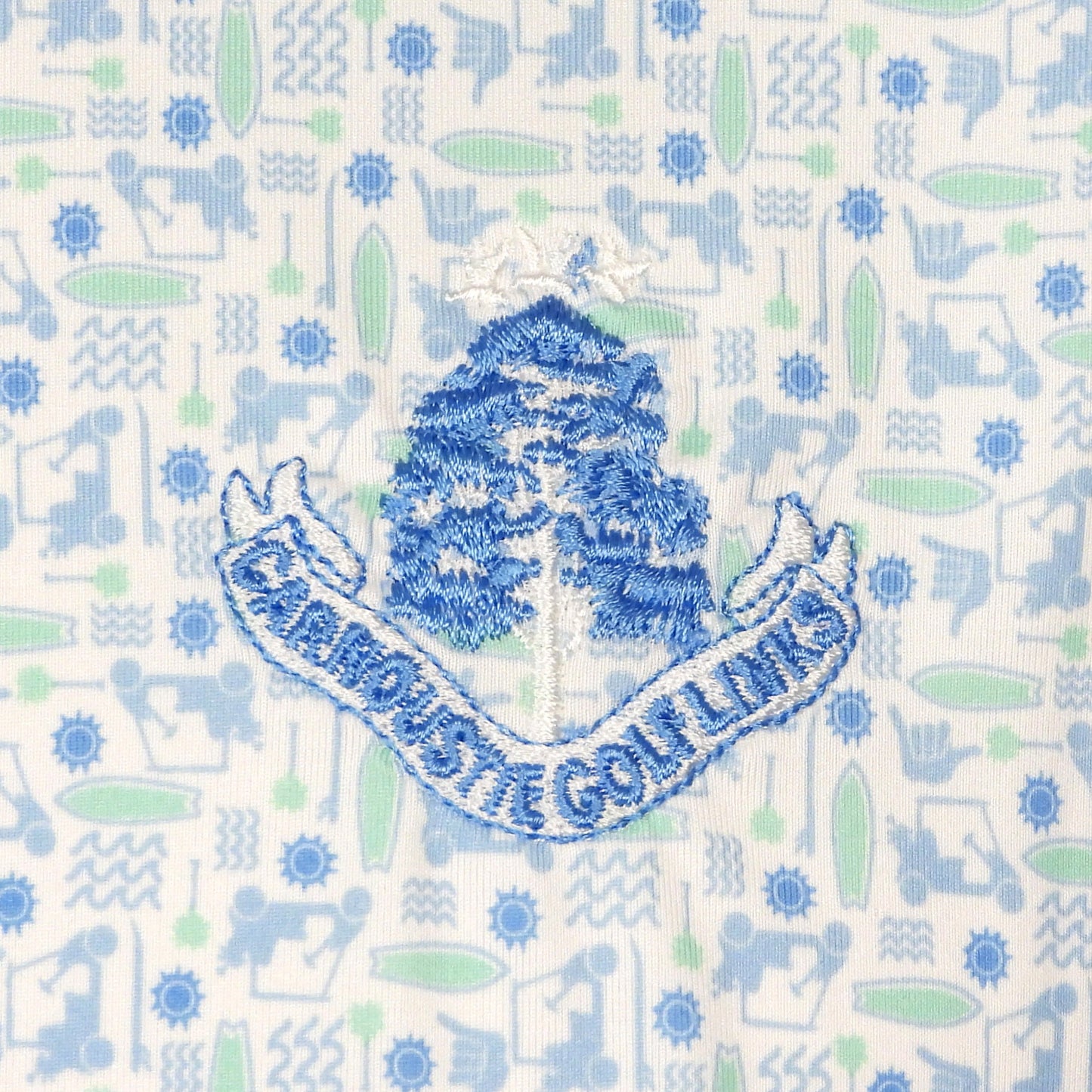 Surfs Up Polo Shirt - Deep Reef/White/Sea Glass