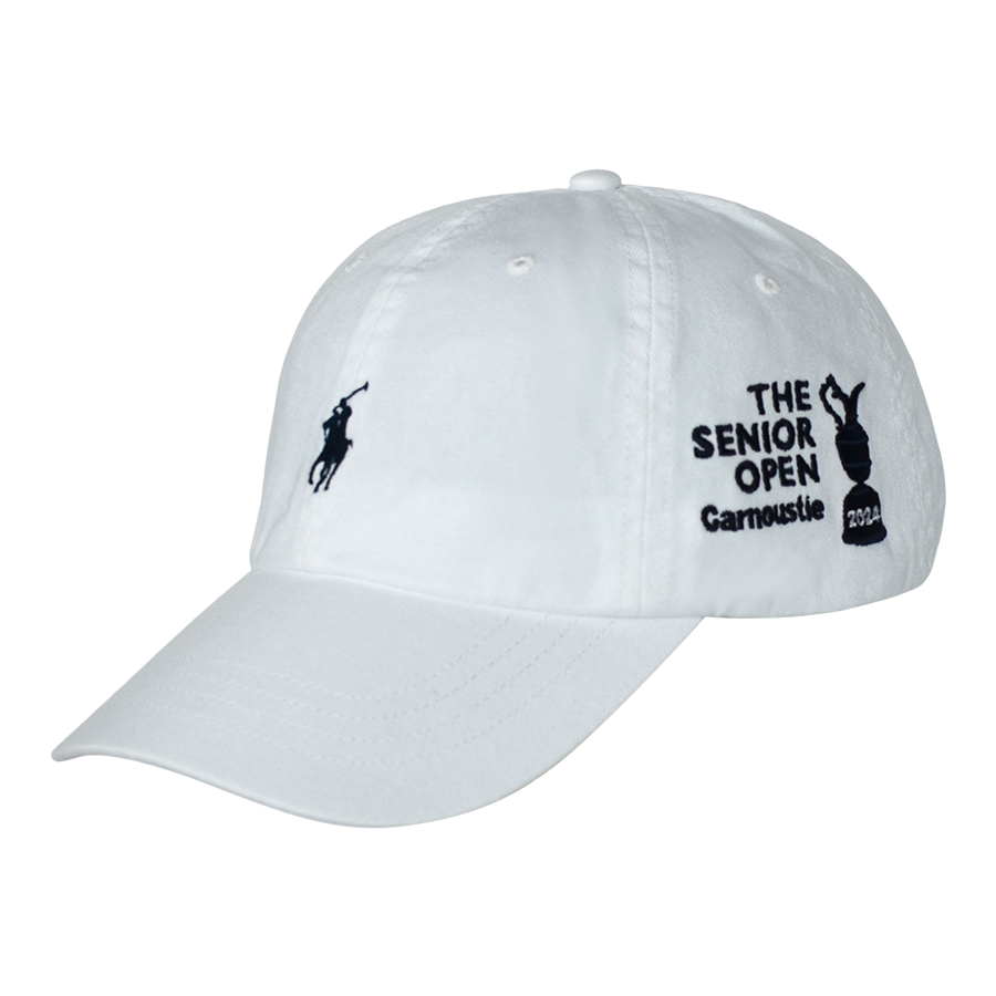 Twill Cotton Cap - Senior Open Logo - White