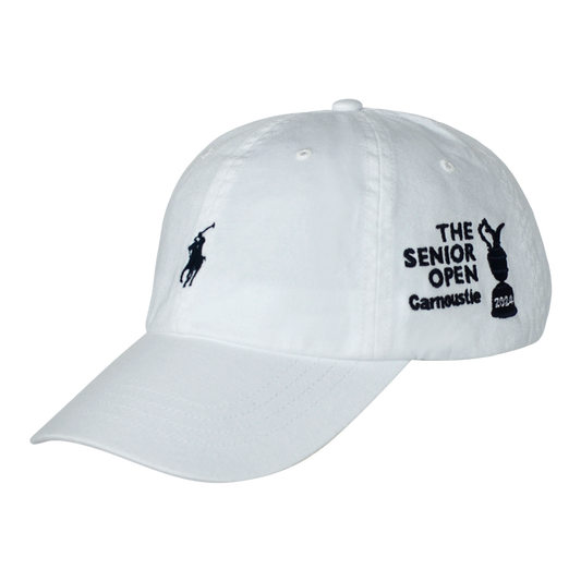 Twill Cotton Cap - Senior Open Logo - White